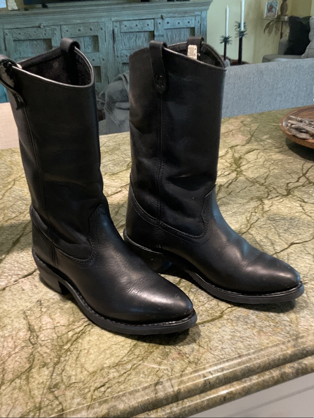 Mason Western Black Cowboy Boots Leather Comfort Footwear 981 Size Men’s 8.5